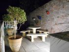 Greek garden by night