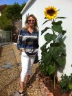 Josie and her sunflower - August 2013